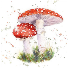 AMBIENTE Painted Fly Agaric papírszalvéta 33x33cm, 20db-os konyhai eszköz