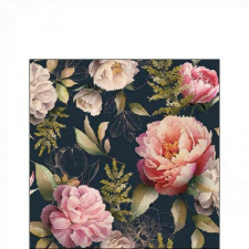 Ambiente Peonies composition black papírszalvéta 25x25cm, 20db-os papírárú, csomagoló és tárolóeszköz