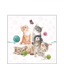 AMBIENTE Playing Kitten papírszalvéta 25x25cm,20db-os konyhai eszköz