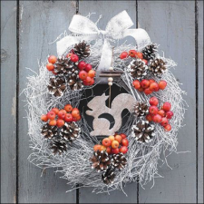 AMBIENTE Squirrel In Wreath papírszalvéta 33x33cm, 20db-os konyhai eszköz