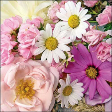 Ambiente Summer flower mix papírszalvéta 33x33cm, 20db-os papírárú, csomagoló és tárolóeszköz