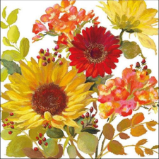 AMBIENTE Sunny Flowers Cream papírszalvéta 33x33cm, 20db-os konyhai eszköz
