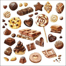 Ambiente Sweet chocolates papírszalvéta 33x33cm, 20db-os papírárú, csomagoló és tárolóeszköz