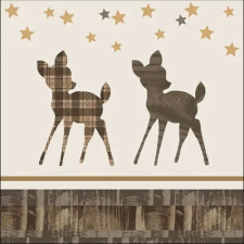 AMBIENTE Wooden Deer papírszalvéta 33x33cm, 20db-os konyhai eszköz