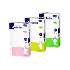 Ambulex eldobható latex fehér gumikesztyű 100db-os védőkesztyű