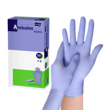 AMBULEX nitril gumikesztyű púdermentes lila M, 100db/doboz védőkesztyű