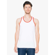 AMERICAN APPAREL AA2408 yersei ujjatlan póló-trikó American Apparel, White/Red-L atléta, trikó