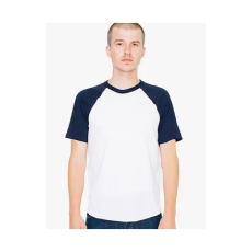 AMERICAN APPAREL AARSABB4237 kétszínű raglános rövid ujjú póló American Apparel, White/Navy-2XL