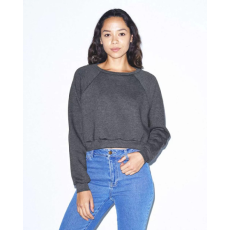 AMERICAN APPAREL AARSAF3451 rövid derekú Női kereknyakas pulóver American Apparel, Dark Heather Grey-S