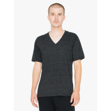 AMERICAN APPAREL AATR461 UNISEX TRI-BLEND RÖVID UJJÚ V-NYAKÚ PÓLÓ S munkaruha