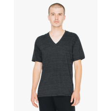AMERICAN APPAREL AATR461 V-nyakú unisex tri-blend rövid ujjú póló American Apparel, Tri-Black-L