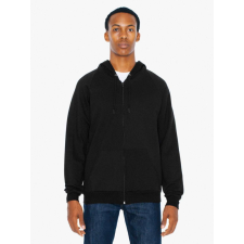 AMERICAN APPAREL kapucnis-cipzáras pulóver AA5497 unisex, vékony, Black-M női pulóver, kardigán