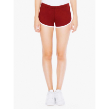AMERICAN APPAREL Női short AA7301 futónadrág, Cranberry/White-XL női rövidnadrág