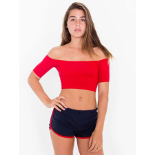 AMERICAN APPAREL Női short AA7301 futónadrág, Navy/Red-XL női rövidnadrág