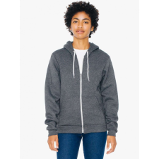 AMERICAN APPAREL Uniszex kapucnis pulóver American Apparel AAF497 Flex Fleece Zip Hoodie -S, Dark Heather Grey/Truffle női pulóver, kardigán