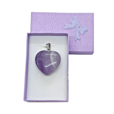  Ametiszt nagy szív medál (2.5 cm) medál