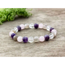  Ametiszt rózsakvarc hegyikristály és holdkő ásvány karkötő karkötő