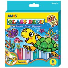  Amos üvegmatricafesték készlet 6x10,5ml kreatív és készségfejlesztő