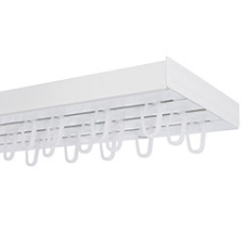 AMS AMS Műanyag mennyezeti függönysín szett (3 soros) akasztóval, fehér - 210 cm karnis, függönyrúd