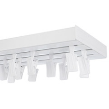 AMS AMS Műanyag mennyezeti függönysín szett (3 soros) csipesszel, fehér - 300 cm karnis, függönyrúd