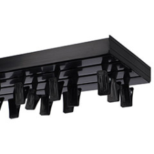 AMS AMS Műanyag mennyezeti függönysín szett (3 soros) csipesszel, fekete - 300 cm karnis, függönyrúd