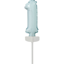 Amscan 1-es Szám Fólia Lufi Tortára - 13 cm, Pastell Kék, (616024) party kellék