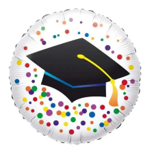 Amscan Europe 18 inch-es Diplomakalapos Színes Konfettis Graduation- Ballagási Fólia Lufi party kellék