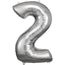 Amscan Europe GmbH Amscan felfújható fólia szám, ezüst, 88cm, 2 party kellék