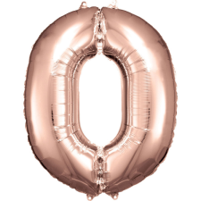 Amscan Europe GmbH Amscan felfújható fólia szám, rosegold, 88cm, 0 party kellék