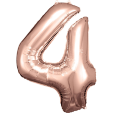 Amscan Europe GmbH Amscan felfújható fólia szám, rosegold, 88cm, 4 party kellék