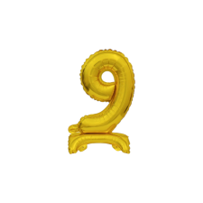 Amscan Europe GmbH Amscan felfújható fólia szám talppal, arany, 38cm, 9 party kellék