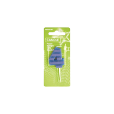 Amscan Europe GmbH Amscan számgyertya 4, 6cm, kék,csíkos party kellék