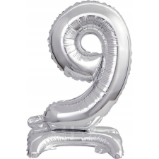 Amscan Felfújható Fólia Szám Talppal 9911732 - Ezüst, 38 cm, 9 (9911732) party kellék