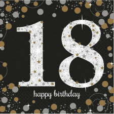 Amscan Happy Birthday 18 szalvéta boy 16 db-os papírárú, csomagoló és tárolóeszköz