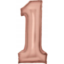 Amscan Lustre Szám Fólia Lufi - 1-es, 86 cm, Rózsaarany (9917313) party kellék