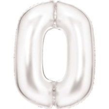 Amscan Lustre White, Fehér 0-ás Szám Fólia Lufi 86 cm (9917292) party kellék
