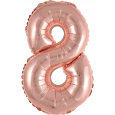 Amscan Rose Gold 8-as Szám Fólia Lufi 46 cm (9909696) party kellék
