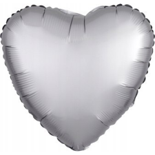 Amscan Silk Silver Szív Fólia Lufi 43 cm (9914126) party kellék