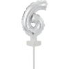Amscan Silver, Ezüst 6-Os Szám Fólia Lufi Tortára 13 cm (616009)