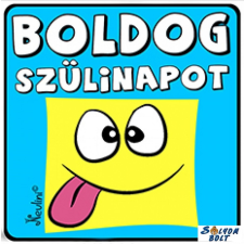 AN-PE 32 Kft Születésnapi hűtőmágnes, Boldog szülinapot mosoly, kék hűtőmágnes