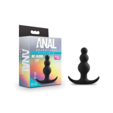 Anal Adventures Platinum - gyöngyös anál dildó (fekete) műpénisz, dildó