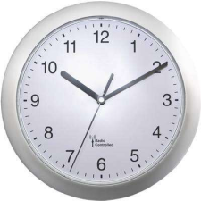 Analóg rádiójel vezérelt falióra, O 25 cm, ezüst falióra