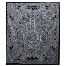 Ancient B&W Kettős Pamut Ágytakaró / Falidísz - Hamsa lakástextília