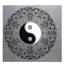 Ancient B&W Kettős Pamut Ágytakaró / Falidísz - Yin - Yang lakástextília