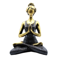 Ancient Yoga Lady Szobrocska - Bronz &amp; Fekete 24cm dekoráció
