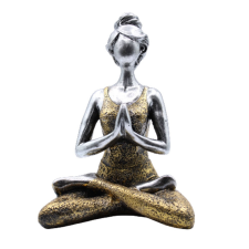 Ancient Yoga Lady Szobrocska - Ezüst & Arany 24cm dekoráció