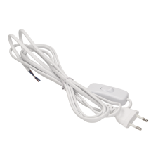 Anco 321333 250V Hálózati tápkábel + kapcsoló 2m - Fehér kábel és adapter