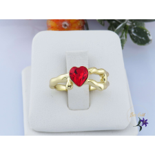  Anda goldfilled piros kirstályköves nyitott gyűrű-14K gyűrű
