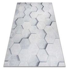ANDRE 1180 mosható szőnyeg Méhsejt, hatszögletű 3D csúszásgátló - szürke 120x170 cm lakástextília