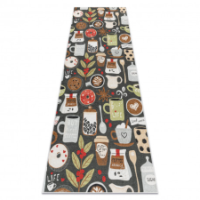  ANDRE 1297 mosható szőnyeg Bögre, kávé. konyhába. csúszásgátló - barna 80x200 cm lakástextília